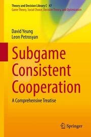 Cover von Subgame Consistent Cooperation