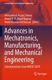 Cover von Advances in Mechatronics, Manufacturing, and Mechanical Engineering