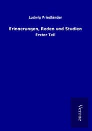 Cover von Erinnerungen, Reden und Studien