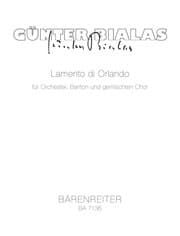 Cover von Lamento di Orlando für Orchester, Bariton und gemischten Chor