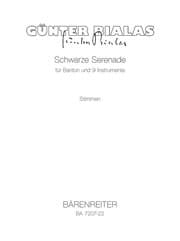 Cover von Schwarze Serenade für Bariton und 9 Instrumente