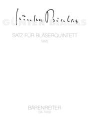 Cover von Satz für Bläserquintett op. posth.
