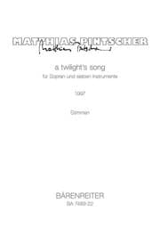 Cover von a twilight's song für Sopran und sieben Instrumente