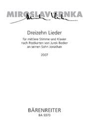 Cover von Dreizehn Lieder für mittlere Stimme und Klavier