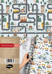 Cover von Geschenkpapier-Set für Kinder: Fahrzeuge (Auto/ Bus/ LKW/ Motorrad)