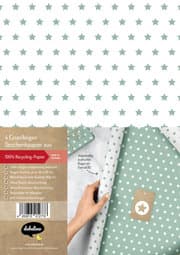 Cover von Geschenkpapier-Set Sterne mint-grün/weiß
