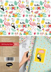 Cover von Geschenkpapier-Set für Kinder: Tropische Tiere, Sommer-Geburtstag