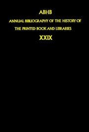 Cover von Annual Bibliography of the History of the Printed Book and Libraries