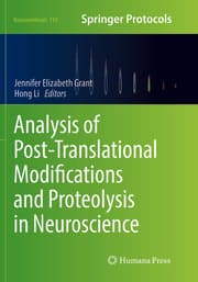 Cover von Analysis of Post-Translational Modifications and Proteolysis in Neuroscience