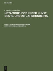 Cover von Die Wirkungsgeschichte der Metamorphosenlehre Goethes