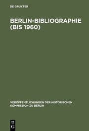 Cover von Berlin-Bibliographie (bis 1960)