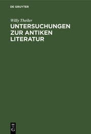 Cover von Untersuchungen zur antiken Literatur