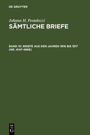 Cover von Johann Heinrich Pestalozzi: Sämtliche Briefe 10