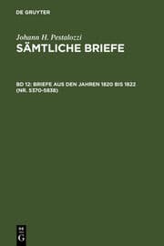 Cover von Johann Heinrich Pestalozzi: Sämtliche Briefe 12