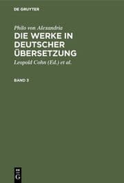 Cover von Philo von Alexandria: Die Werke in deutscher Übersetzung. Band 3