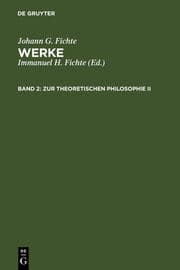 Cover von Fichtes Werke II