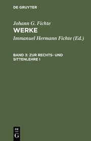 Cover von Fichtes Werke III