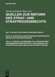 Cover von 1.Lesung: Allgemeiner Teil (Strafrahmen, Unternehmen einer Straftat).Besonderer Teil (Fortsetzung und Abschluß der Beratungen)