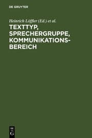 Cover von Texttyp, Sprechergruppe, Kommunikationsbereich