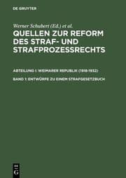 Cover von Entwürfe zu einem Strafgesetzbuch