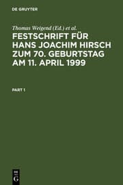 Cover von Festschrift für Hans Joachim Hirsch zum 70.Geburtstag am 11.April 1999
