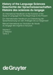 Cover von History of the Language Sciences / Geschichte der Sprachwissenschaften / Histoire des sciences du langage. 3. Teilband