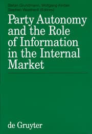 Cover von Party Autonomy and the Role of Information in the Internal Market