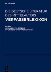 Cover von Verfasserlexikon: Die deutsche Literatur des Mittelalters
