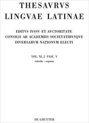 Cover von Thesaurus linguae Latinae refocilo-regnum