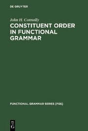 Cover von Constituent Order in Functional Grammar