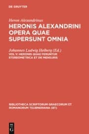 Cover von Heronis quae feruntur stereometrica et de mensuris
