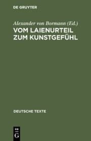Cover von Vom Laienurteil zum Kunstgefühl