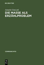 Cover von Die Masse als Erzählproblem