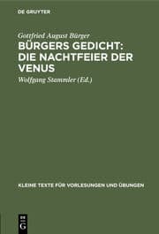 Cover von Bürgers Gedicht: Die Nachtfeier der Venus