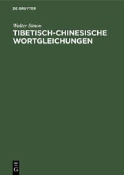 Cover von Tibetisch-chinesische Wortgleichungen