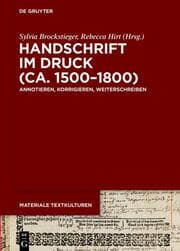 Cover von Handschrift im Druck (ca. 1500-1800)