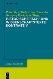 Cover von Historische Fach- und Wissenschaftstexte kontrastiv