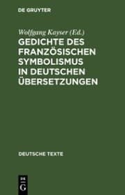 Cover von Gedichte des französischen Symbolismus in deutschen Übersetzungen