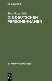 Cover von Die Deutschen Personennamen