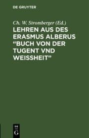 Cover von Lehren aus des Erasmus Alberus 'Buch von der Tugent vnd Weißheit'
