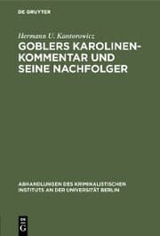 Cover von Goblers Karolinen-Kommentar und seine Nachfolger