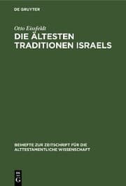 Cover von Die Ältesten Traditionen Israels