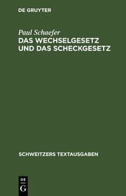 Cover von Das Wechselgesetz und das Scheckgesetz