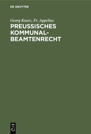Cover von Preußisches Kommunalbeamtenrecht