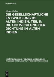Cover von Die Entwicklung der Dichtung im Alten Indien