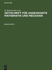Cover von Zeitschrift für Angewandte Mathematik und Mechanik. Band 63, Heft 5