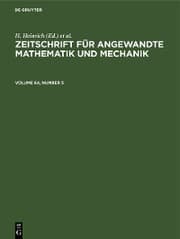 Cover von Zeitschrift für Angewandte Mathematik und Mechanik. Volume 64, Number 5