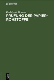 Cover von Prüfung der Papier-Rohstoffe