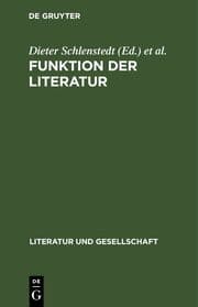 Cover von Funktion der Literatur