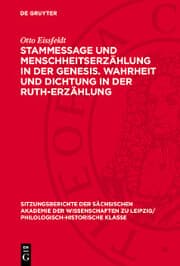 Cover von Stammessage und Menschheitserzählung in der Genesis. Wahrheit und Dichtung in der Ruth-Erzählung